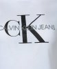 T-shirt koszulka Calvin Klein Jeans damska z okrągłym dekoldem biała